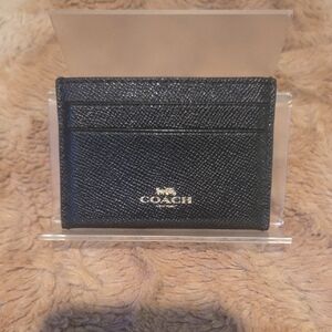 Coach Black Leather Card Holder NWOT